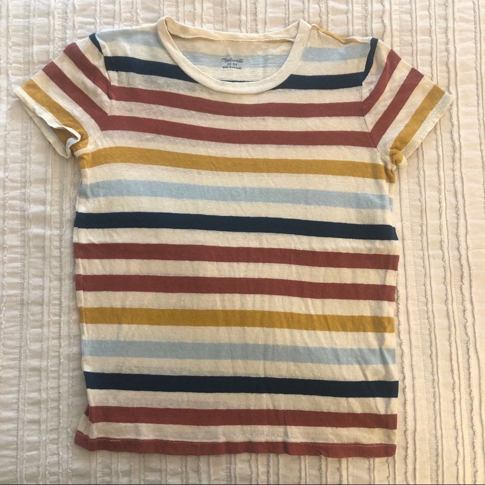 Madewell Shrunken Cotton Tee in Jay Stripe XS - Picture 2 of 8